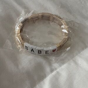 Gold and White 'Babe' Bracelet